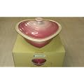 Le Creuset - Stoneware - 2.4L Deep Heart Dish / Casserole with Lid - Pale Pink - BOXED