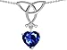2.00 cttw 14k White Gold Plated 925 Sterling Silver Celtic Love Knot, Made With Lab Created Heart Shape Sapphire 2.00 cttw 14k White Gold Plated 925 Sterling Silver Celtic Love Knot, Made With Lab Created Heart Shape Sapphire