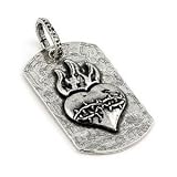 Hammer Finish SacRed Heart Dog Tag