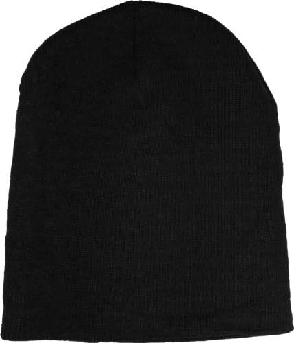 Blank Acrylic Winter No Cuff Beanie - BLACK