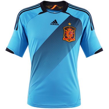Adidas Spanien Auswärts-Trikot Junior EM2012 Farbe: hellblau/schwarz, Größe: 176