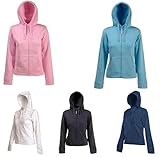 Fruit of the Loom Lady Hooded Kapuzen - Sweater, Damen Hoodie Sweatshirt - Jacket in 5 Farben und den Gr�ssen XS, S, M, L und XL