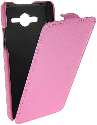 ONEWIND Pink Carbon Fiber Case Slim Flip Cover for Samsung Galaxy Core II Dual SIM SM-G355H