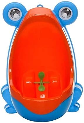 CCrytal loverly Cute Frog Baby Toilet Training Children Potty Urinal Pee Trainer Urine For Boys With Funny (Sky blue&Orange)
