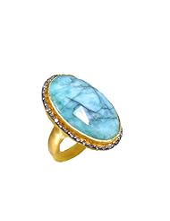 17.95 ctw Natural Green Emerald and 0.37 ctw Diamond Stud Pave Ring in 18K Yellow Gold and Sterling Silver