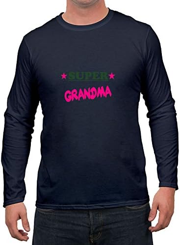For Men Cotton Navy Customized Informal Popular Super Grandma T-shirt Xx-large