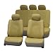 Automotive : FH-PU007115 Deluxe Leatherette Car Seat Covers, Airbag compatible and Rear Split, Beige color