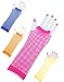 New Pink 80s Punk Rock Fishnet Fingerless Long Gloves