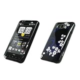 Premium Black with White Flowers Design Snap-On Cover Hard Case Cell Phone  ....