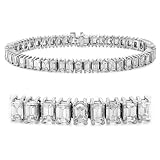 7.79 CT EMERALD CUT DIAMOND TENNIS BRACELET PLATINUM