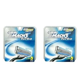 Gillette Mach3 Turbo-Gillette Refill Cartridges, 5ct (2 Pack)