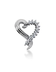 14K Gold Share Prong set Diamond Heart Pendant (0.39 cttw, F - G Color, SI2 Clarity)