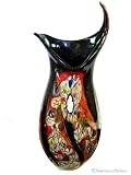 41isp1UhZuL. SL160  Blown Peacock Feather Art Glass Amphora Vase