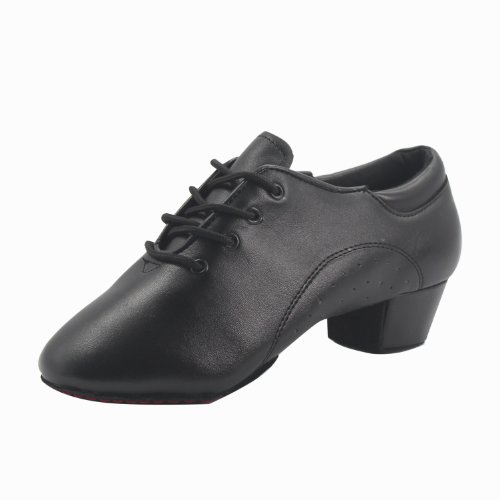 Msmushroom Man's Pu Dance Shoes 3.5cm Heel,black ,Ldm-4-ch