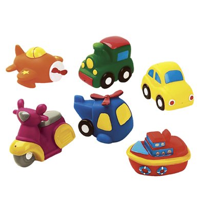 Childrens Toyshop  Toys : Elegant Baby "City" Bath Squirties 6 Assorted Packed In A Vinyl Zip Bag