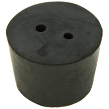 American Educational Imported Black Rubber Stopper with 2-Hole, 37mm Top Diameter, 30mm Bottom Diameter, 7 Size, 25mm Length (5 lb Bag)