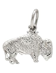 Rembrandt Charms Buffalo Charm, Sterling Silver