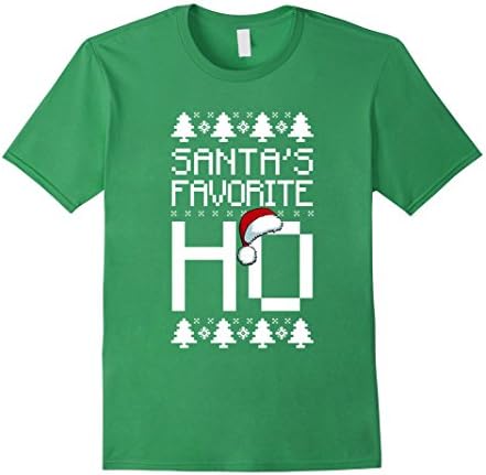 Men's  Santa's Favorite Ho T-Shirt, Funny Christmas Gif Shirt Small Grass