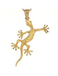 10k Real Yellow 3.55cm Gold Gecko Lizard Desert Charm Pendant