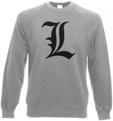 \'L\' Adult Crewneck Sweatshirt - Death Note Medium Heather Grey