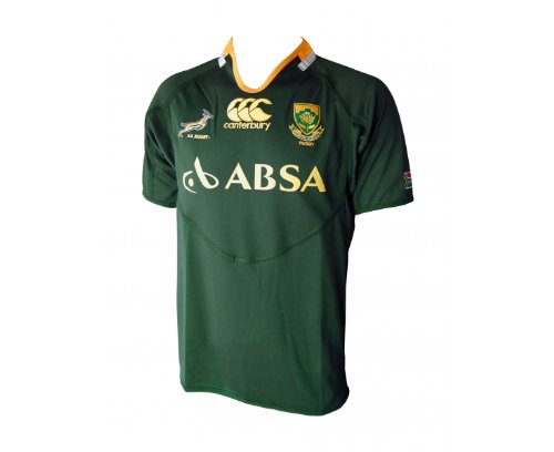 CANTERBURY South Africa Springboks Adult Home Rugby Pro Short Sleeve Jersey, Green, S