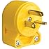 Cooper Wiring Devices 4509AN-SP-L Commercial Grade Vinyl Angled Plug with 20-Amp, 250-Volt, 6-20-NEMA Rating, Yellow