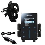 Philips GoGear HDD6330 Car Vent Holder with Car Charger - Uses Gomadic TipExchange