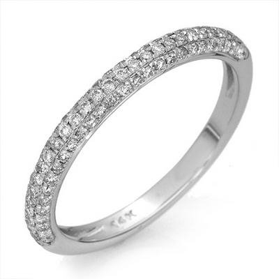 14k White Gold 0.35ctw Diamond Wedding Band Ring