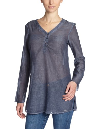 TOM TAILOR Damen Bluse 20164850070/fancy washed tunic, Gr. 36, Blau (6345) Preisvergleich