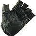 New Black Fingerless Leather Gel Pad Biker Cycle Gloves 2xl
