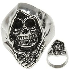 316L CASTING STAINLESS STEEL SKULL RING WIDTH: 28mm