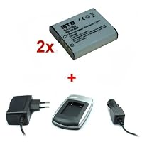 Chargeur + 2x Batteries NP-BG1 pour Sony Cyber-Shot DSC-HX20V, HX30, HX30V, N1, N2, T20, T25 from mr!tech