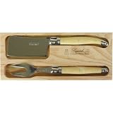 Ivory Acrylic Laguiole Verdier 2 Piece Cheese Set in Box