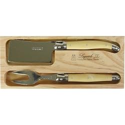 Ivory Acrylic Laguiole Verdier 2 Piece Cheese Set in Box