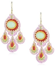 Miguel Ases Cherry Quartz Oval Drop Earrings