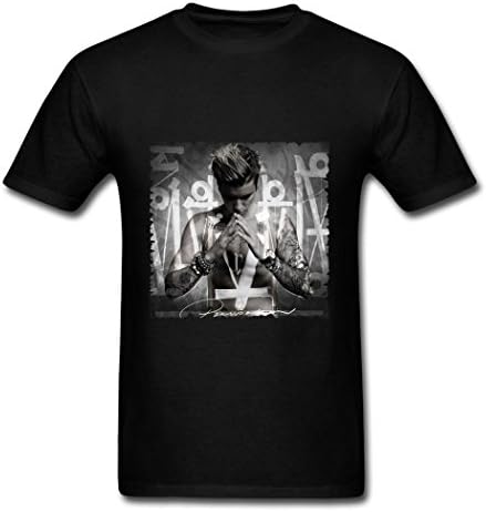 ZHEDZU Men's Justin Bieber Purpose Album Cover Cool T Shirt Cotton Black S