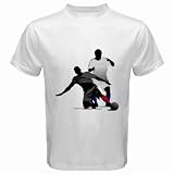 Men's Customized FOOTBALL SILHOUETTE 100% Cotton White T-shirt