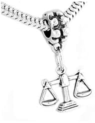 Sterling Silver Scales of Justice Silver Dangle Bead Charm