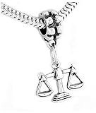 Silver Scales of Justice Silver Dangle Bead Charm