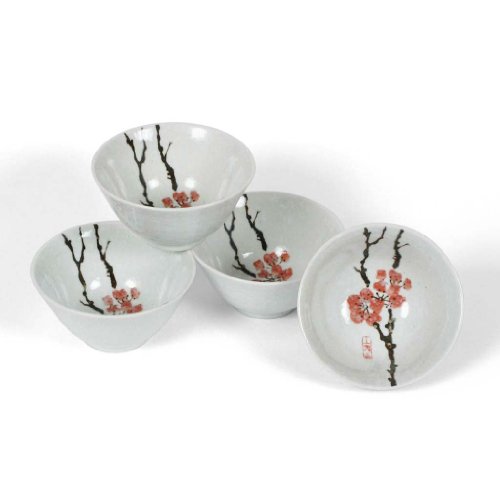 Set 4 Red Plum Bowls J1814 On Sale