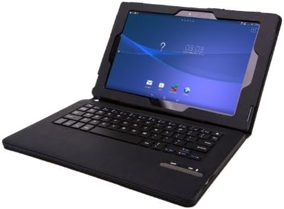 eTopTrade 2 IN 1 Removable Wireless Bluetooth ABS keyboard Leather Case with Stand for Sony Xperia Z2 Tablet 10.1 Inch Tablet