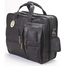 Claire Chase Executive Computer Leather Laptop Briefcase