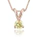 14k Rose Pink Gold Solitaire Yellow Orange Diamond Pendant Necklace - 0.15 carat