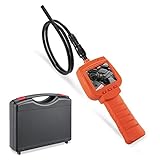 デプステッチ DEPSTECH 工業用内視鏡 ファイバースコープ ウェブカメラ 30万画素　9.0MMレンズ　2.4インチ液晶モニター付き　1Mホース LEDライト4灯搭載 オレンジ