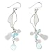 EXP Handmade Blue Topaz, White Jade & Opalite Dangle Earrings With Sterling Silver