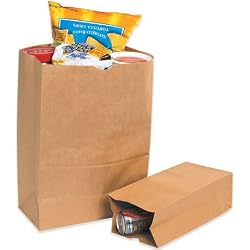 BOXBGG106K - 13 3/8 x 6 5/16 x 4 1/8 Kraft Grocery Bags