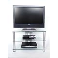 Demagio DM021 3 Shelf Clear Glass TV Stand