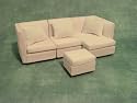 DOLLS HOUSE MODERN CORNER SOFA WHITE 1/12TH