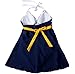 AM CLOTHES Womens Navy Stripe One Piece Swimsuit with Falsies