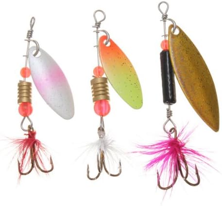 30x Metal Assorted Laser Fishing Lure Spinner Baits Feather Hook Set -Mountain Tops